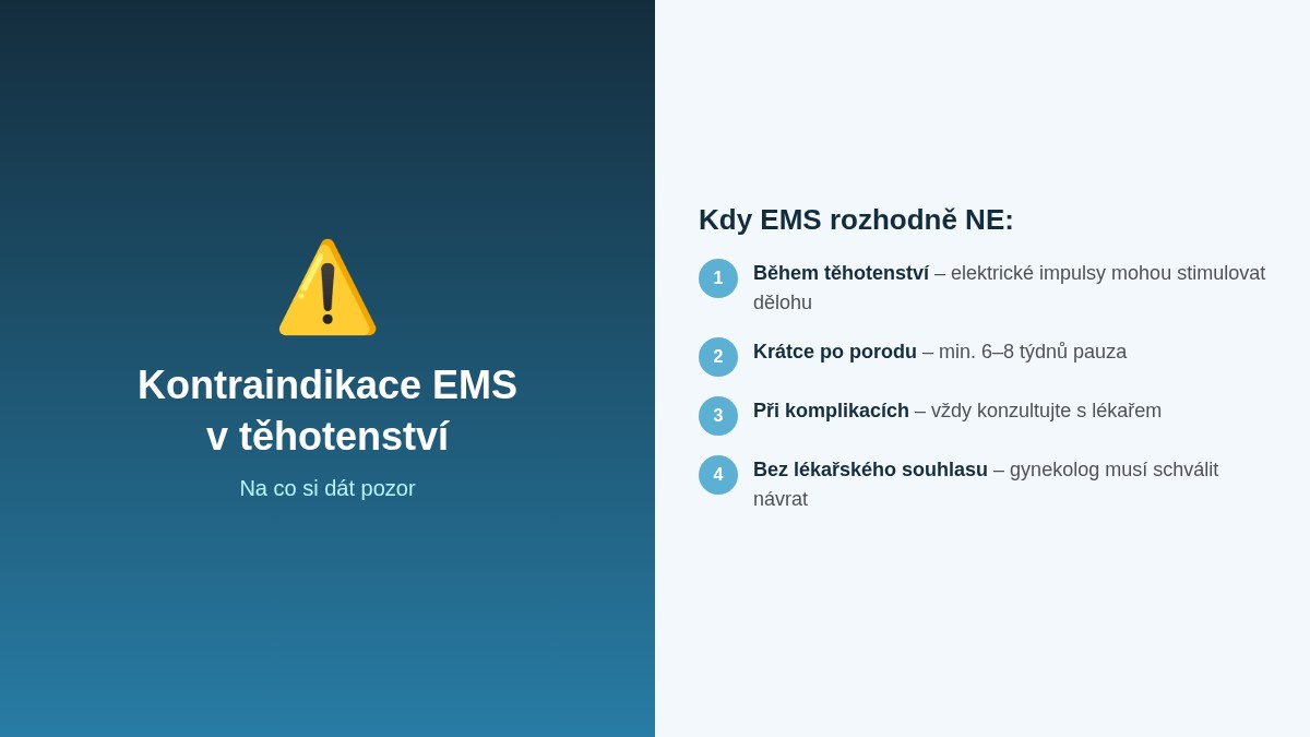 Kontraindikace EMS tréninku v těhotenství – přehled