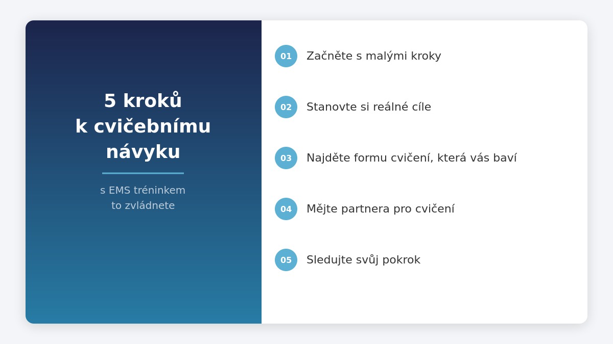 5 kroků k cvičebnímu návyku s EMS tréninkem