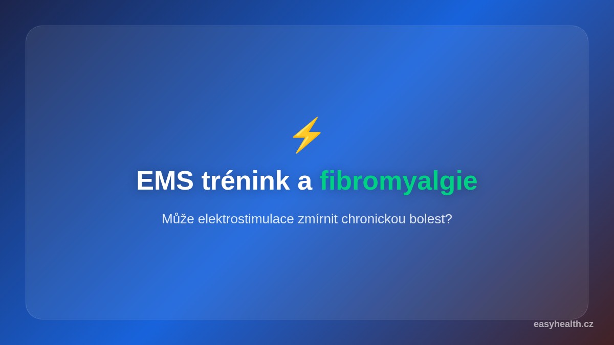EMS trénink a fibromyalgie – může elektrostimulace zmírnit chronickou bolest
