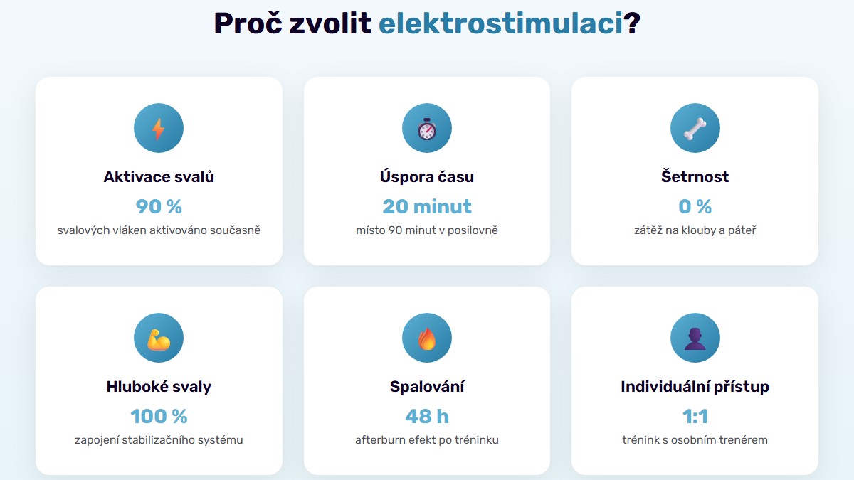 Proč zvolit elektrostimulaci svalů - přehled výhod EMS tréninku