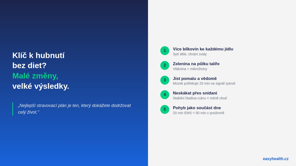 5 tipů pro hubnutí bez diet – malé změny s velkým efektem
