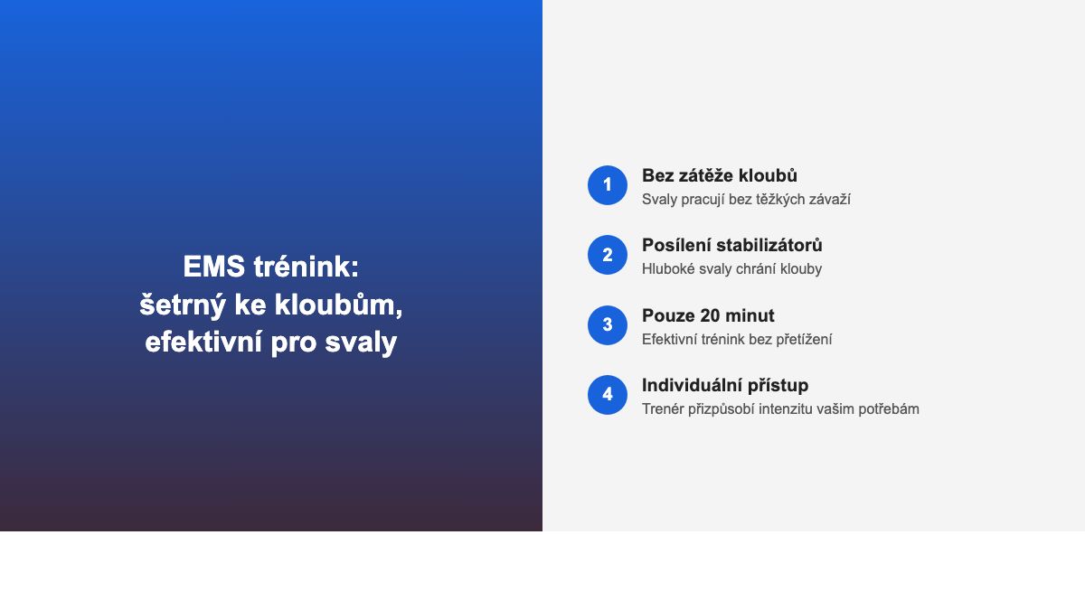 EMS trénink šetrný ke kloubům - výhody pro ženy po 50