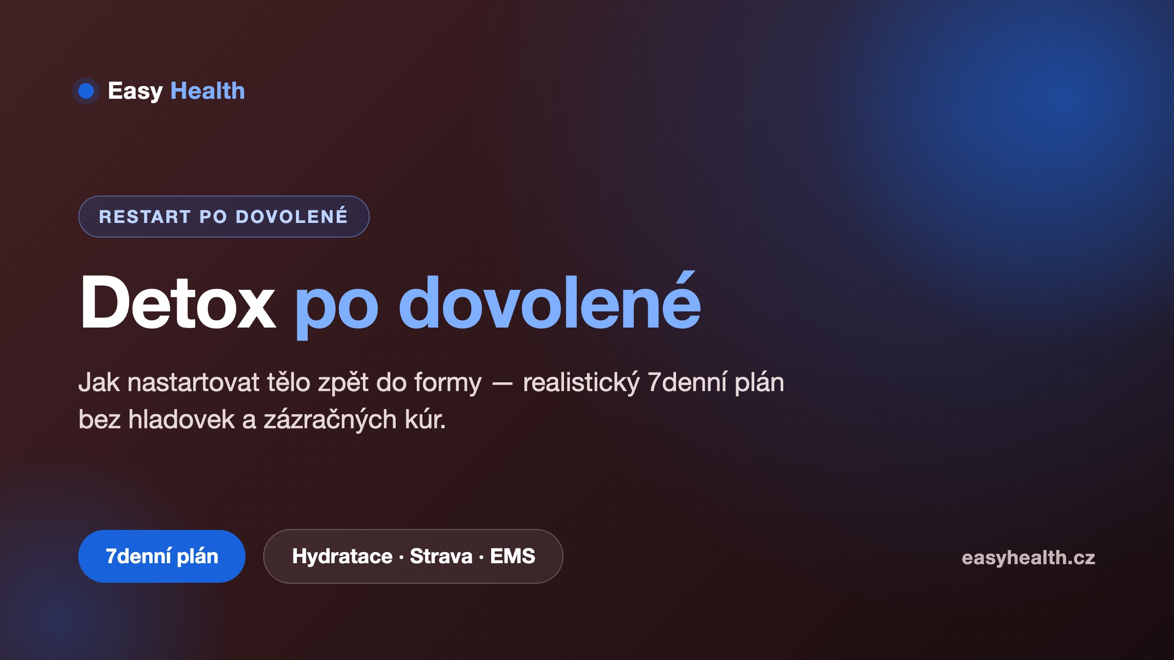 Detox po dovolené – 7denní plán návratu do formy s EMS tréninkem