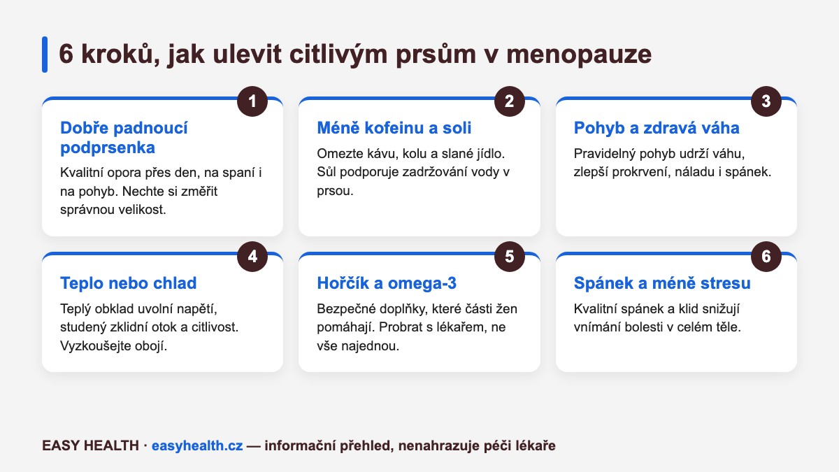 6 kroků, jak ulevit citlivým prsům v menopauze