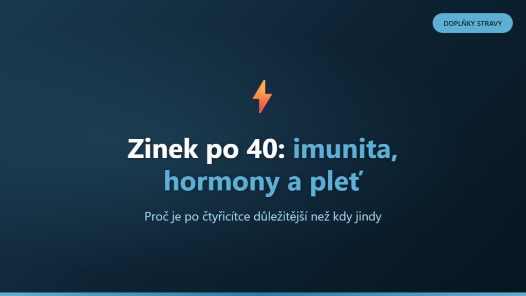 Zinek po 40: imunita, hormony a pleť